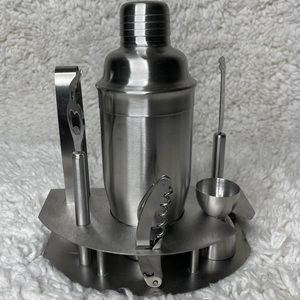 New Berghoff 6-Piece Bar Set Martini Cocktail Shaker Stand Stainless Steel